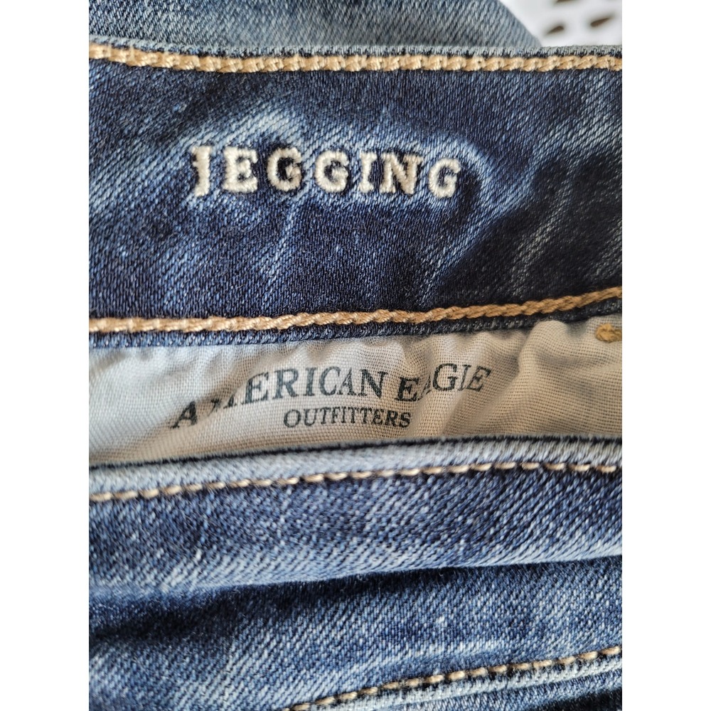 American Eagle Women's Jeggings Denim Jeans Stretch Blue‎ Size 2 #20 - Picture 6 of 6